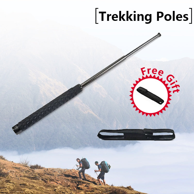 1 black outdoor walking trekking pole, lightweight telescopic trekking pole